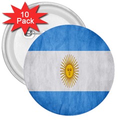 Argentina Texture Background 3  Buttons (10 Pack)  by Simbadda