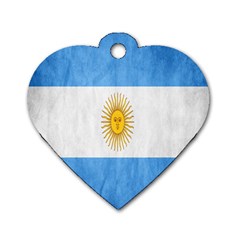 Argentina Texture Background Dog Tag Heart (Two Sides)