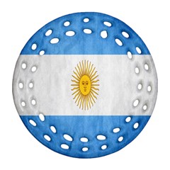 Argentina Texture Background Round Filigree Ornament (Two Sides)