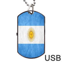 Argentina Texture Background Dog Tag Usb Flash (one Side) by Simbadda