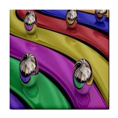 Balloons Colorful Rainbow Metal Tile Coasters by Simbadda