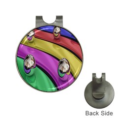 Balloons Colorful Rainbow Metal Hat Clips With Golf Markers