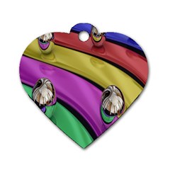 Balloons Colorful Rainbow Metal Dog Tag Heart (two Sides) by Simbadda