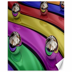 Balloons Colorful Rainbow Metal Canvas 11  X 14   by Simbadda