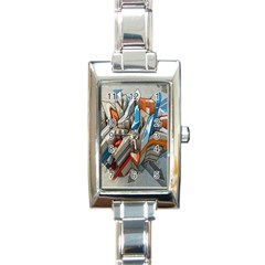 Abstraction Imagination City District Building Graffiti Rectangle Italian Charm Watch