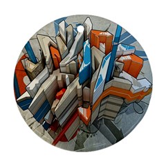 Abstraction Imagination City District Building Graffiti Ornament (Round)