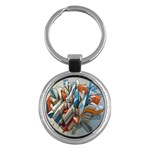 Abstraction Imagination City District Building Graffiti Key Chains (Round)  Front