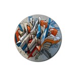 Abstraction Imagination City District Building Graffiti Rubber Coaster (Round)  Front