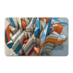 Abstraction Imagination City District Building Graffiti Magnet (Rectangular)