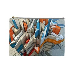 Abstraction Imagination City District Building Graffiti Cosmetic Bag (large)  by Simbadda