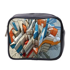 Abstraction Imagination City District Building Graffiti Mini Toiletries Bag 2-Side