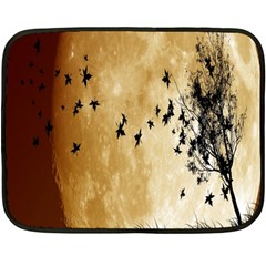 Birds Sky Planet Moon Shadow Double Sided Fleece Blanket (mini) 