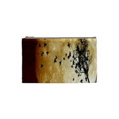 Birds Sky Planet Moon Shadow Cosmetic Bag (small)  by Simbadda