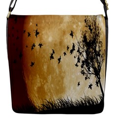 Birds Sky Planet Moon Shadow Flap Messenger Bag (s) by Simbadda