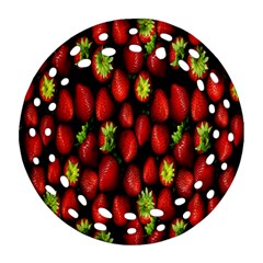 Berry Strawberry Many Round Filigree Ornament (two Sides)