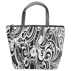 Black White Pattern Shape Patterns Bucket Bags by Simbadda