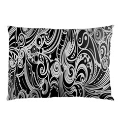 Black White Pattern Shape Patterns Pillow Case by Simbadda