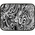 Black White Pattern Shape Patterns Double Sided Fleece Blanket (Mini)  35 x27  Blanket Back