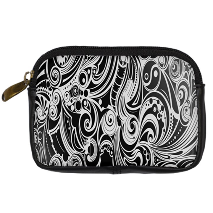 Black White Pattern Shape Patterns Digital Camera Cases