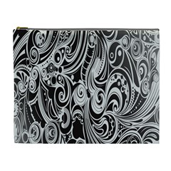 Black White Pattern Shape Patterns Cosmetic Bag (xl) by Simbadda