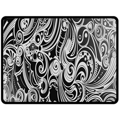 Black White Pattern Shape Patterns Fleece Blanket (large)  by Simbadda