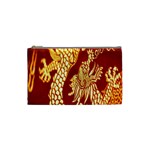 Fabric Pattern Dragon Embroidery Texture Cosmetic Bag (Small)  Front