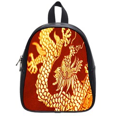 Fabric Pattern Dragon Embroidery Texture School Bags (small)  by Simbadda