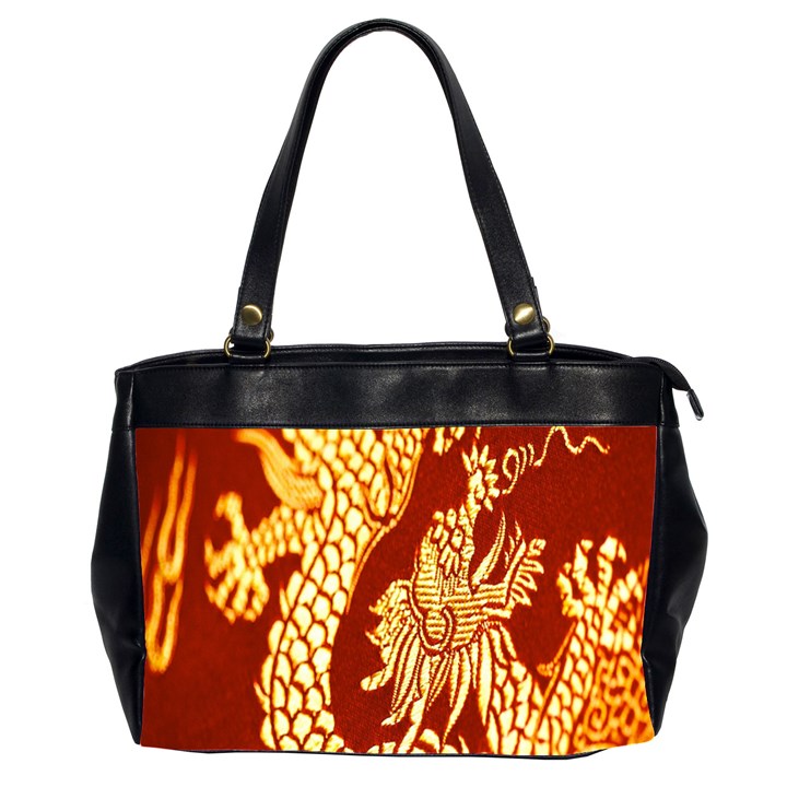 Fabric Pattern Dragon Embroidery Texture Office Handbags (2 Sides) 