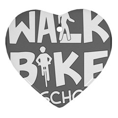 Bicycle Walk Bike School Sign Grey Ornament (heart)