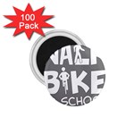 Bicycle Walk Bike School Sign Grey 1.75  Magnets (100 pack)  Front