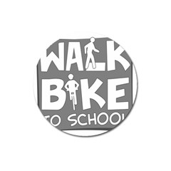 Bicycle Walk Bike School Sign Grey Magnet 3  (round) by Alisyart