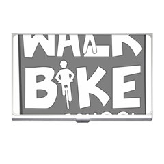 Bicycle Walk Bike School Sign Grey Business Card Holders by Alisyart