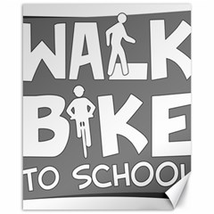 Bicycle Walk Bike School Sign Grey Canvas 16  X 20   by Alisyart