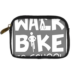 Bicycle Walk Bike School Sign Grey Digital Camera Cases by Alisyart