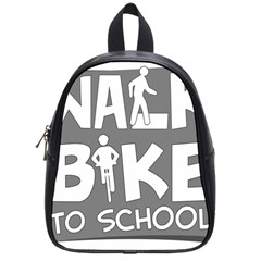 Bicycle Walk Bike School Sign Grey School Bags (small) 