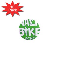 Bicycle Walk Bike School Sign Green Blue 1  Mini Magnet (10 pack) 