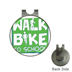 Bicycle Walk Bike School Sign Green Blue Hat Clips With Golf Markers by Alisyart