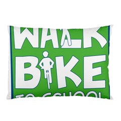 Bicycle Walk Bike School Sign Green Blue Pillow Case (two Sides)