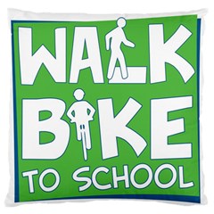 Bicycle Walk Bike School Sign Green Blue Large Flano Cushion Case (Two Sides)