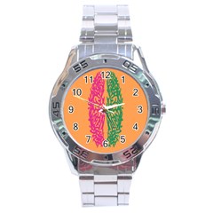 Brian Pink Green Orange Smart Stainless Steel Analogue Watch