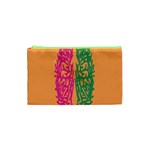 Brian Pink Green Orange Smart Cosmetic Bag (XS) Front