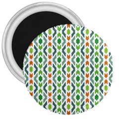 Chevron Wave Green Orange 3  Magnets by Alisyart