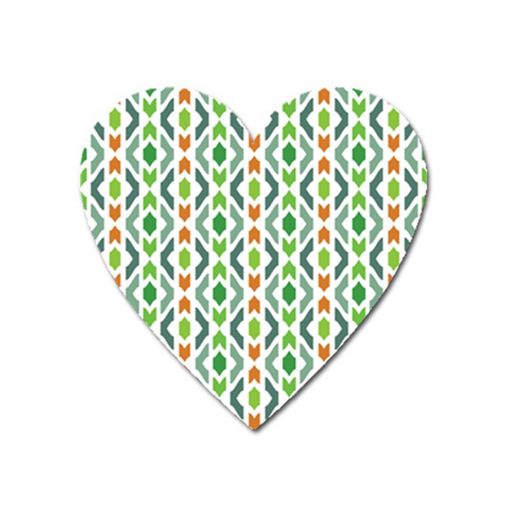 Chevron Wave Green Orange Heart Magnet