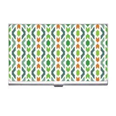 Chevron Wave Green Orange Business Card Holders by Alisyart