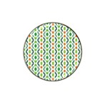 Chevron Wave Green Orange Hat Clip Ball Marker (10 pack) Front