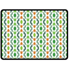 Chevron Wave Green Orange Double Sided Fleece Blanket (large)  by Alisyart