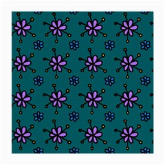 Blue Purple Floral Flower Sunflower Frame Medium Glasses Cloth by Alisyart