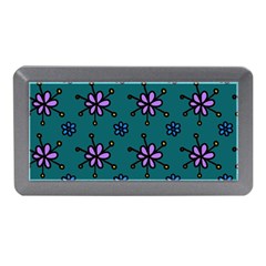 Blue Purple Floral Flower Sunflower Frame Memory Card Reader (mini)