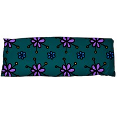 Blue Purple Floral Flower Sunflower Frame Body Pillow Case (dakimakura) by Alisyart