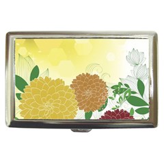 Abstract Flowers Sunflower Gold Red Brown Green Floral Leaf Frame Cigarette Money Cases by Alisyart